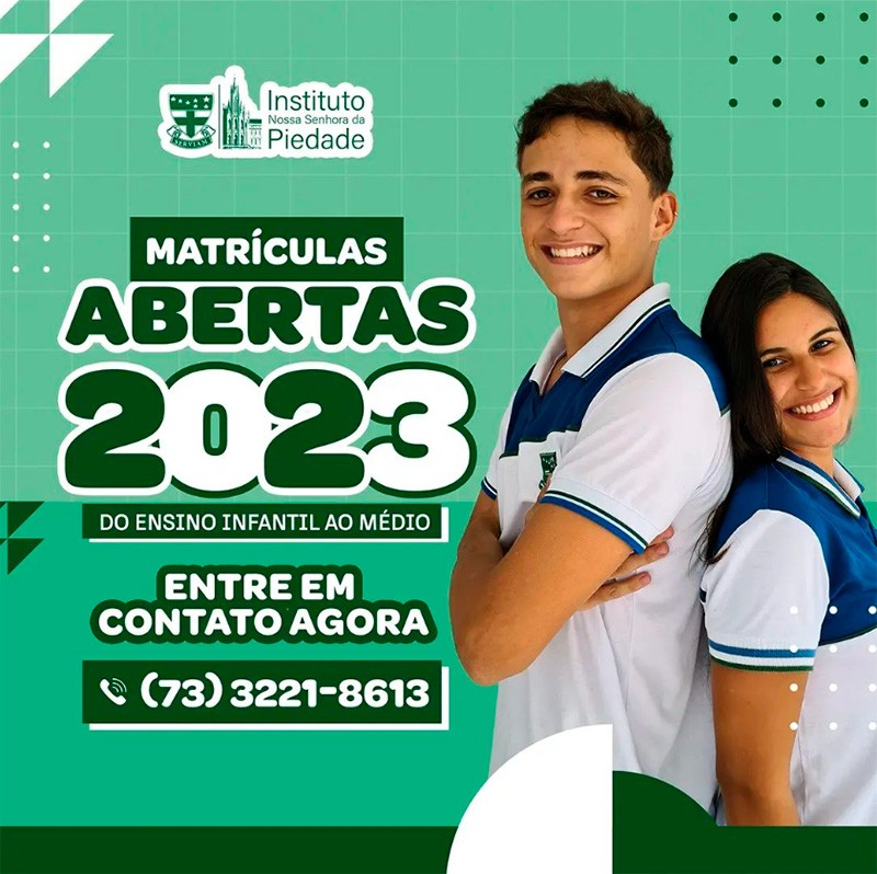 Está aberto o período de matrículas para o ano letivo de 2023