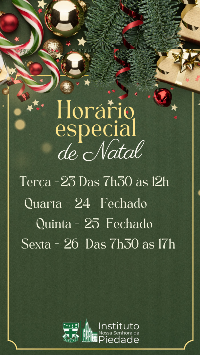 Horários de funcionamento do Natal